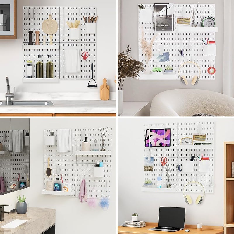 Dobures 15pcs Pegboard Sets, Peg Board, Pegboard Wall Organizer, Storage System for Workbench, Shop, Shed Modular Peg Board Organizer Board Kit - Image 3
